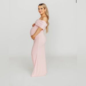 Worth Collective Monroe Off-Shoulder Pink Maxi Dress